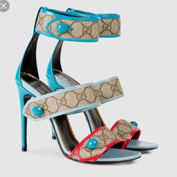 Gucci Shoes - • Gucci • Supreme GG Sandals Heels 40 Blue